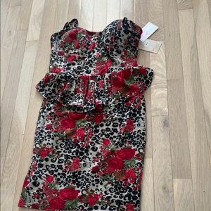 THML Red and Black Floral Dress